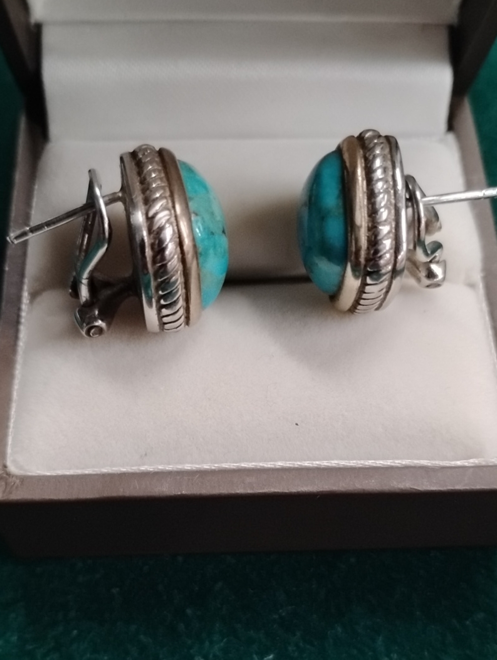 Turquoise And Silver Earrings - Picture 2 of 4